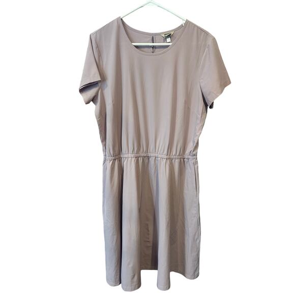 Duluth Light Pink Dress Women's Medium Cinched Waist Pockets Casual Midi - Picture 1 of 6